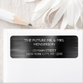 黒エレガント金属箔モダン結婚の ラベル (インサイチュ)