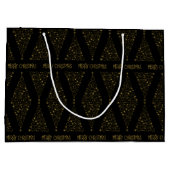 黒エレガント金箔クリスマスパイン ラージペーパーバッグ (裏面)