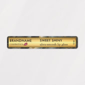 黒エレガント金箔グリッター瑪瑙リップグロス ラベル (デザイン1)