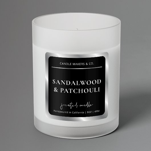 黒エレガント銀キャンドルモダンジャー包装 スクエアシール