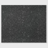 黒エレガント銀グリッター模様 ラッピングペーパー (フラット)