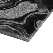 黒エレガント銀グリッター瑪瑙パターン カッティングボード (角)