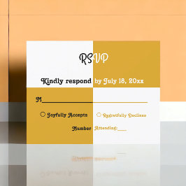 黒エレガント銀シンプル金ゴールドモダン結婚ズ 出欠カード