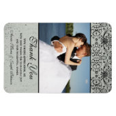 黒エレガント銀ダマスクのウェッ感謝していド・ユー マグネット (横)