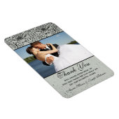 黒エレガント銀ダマスクのウェッ感謝していド・ユー マグネット (右側)