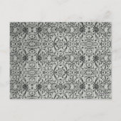 黒エレガント銀ダマスコウェディングテーブルカード ポストカード (裏面)