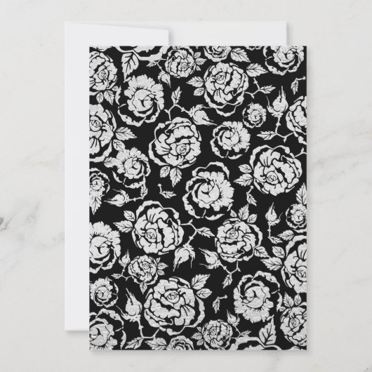 黒エレガント銀バラ30歳の誕生日パーティー 招待状 (裏面)