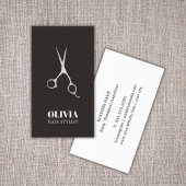 黒エレガント銀フェイクハサミ毛はっきりしたサロン 名刺