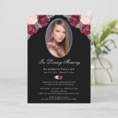 黒エレガント銀フローラ写真追悼会 招待状 (スタンド正面)