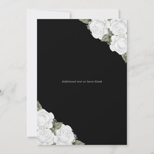 黒エレガント銀フローラ写真追悼会 招待状 (裏面)