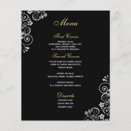 黒エレガント銀フローラ渦結婚のメニュー