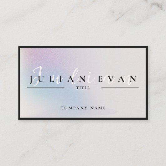 黒エレガント銀ホロ縁どグラフィー美しい 名刺 (正面)