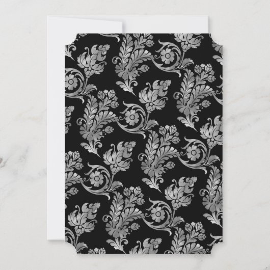 黒エレガント銀ヴィンテージ90誕生日 招待状 (裏面)