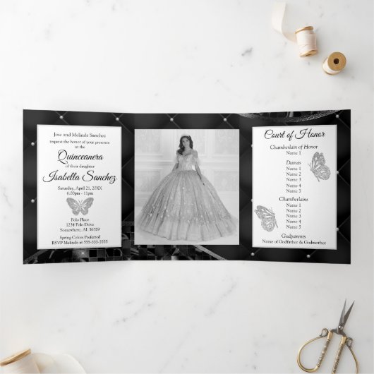 黒エレガント銀写真キンセアニェラ3つ折 三つ折りプログラム (内部)