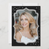 黒エレガント銀写真第50誕生日 招待状 (裏面)