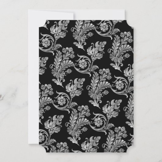 黒エレガント銀写真追悼碑 招待状 (裏面)