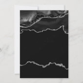 黒エレガント銀大理石瑪瑙の卒業 招待状 (裏面)