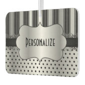 黒エレガント銀模様 |カスタマイズ カーエアーフレッシュナー (左)