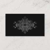 黒エレガント銀灰色の渦巻結婚き プレイスカード (裏面)
