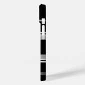 黒エレガント銀灰色デザインモノグラム Case-Mate iPhoneケース (裏面 / 左)