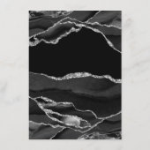 黒エレガント銀箔瑪瑙ウェディングレセプション エンクロージャーカード (裏面)