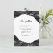 黒エレガント銀箔瑪瑙ウェディングレセプション エンクロージャーカード (スタンド正面)