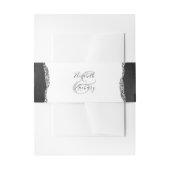 黒エレガント銀重結婚手 招待状ベリーバンド (正面例)