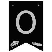 黒エレガント銀金ゴールド卒業祝い バンティングフラッグ (第2の旗)