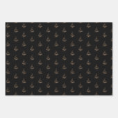 黒エレガント銅メリークリスマス引用文プレゼント ラッピングペーパーシート (正面2)