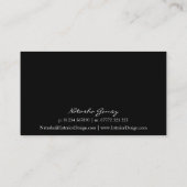 黒エレガント鋼製台本フォント名刺 名刺 (裏面)