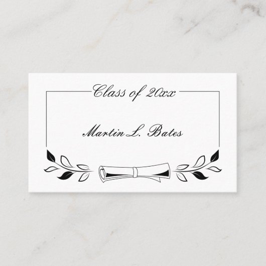 黒エレガント院名刺挿入カード コーリングカード (正面)