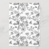 黒エレガント陳腐ビクトリアンフローラ結婚ズ メニュー (裏面)