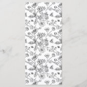 黒エレガント陳腐ビクトリアンフローラ結婚ズ メニュー (裏面)