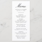 黒エレガント陳腐ビクトリアンフローラ結婚ズ メニュー (正面)