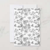 黒エレガント陳腐フローラ結婚のQRコード 出欠カード (裏面)