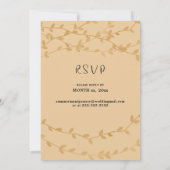 黒エレガント離れ金ゴールド結婚の 招待状 (裏面)