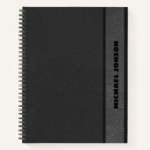 黒エレガント革ルック ノートブック (正面)