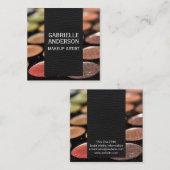 黒エレガント革 |化粧パレット スクエア名刺 (正面/裏面)