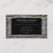 黒エレガント額木製スタイル木目グレー 名刺 (裏面)