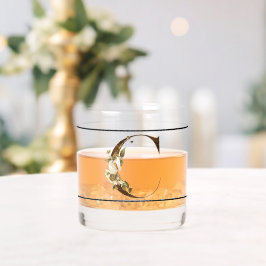 黒エレガント飾モノグラムC ウイスキーグラス