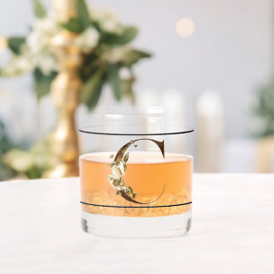 黒エレガント飾モノグラムC ウイスキーグラス