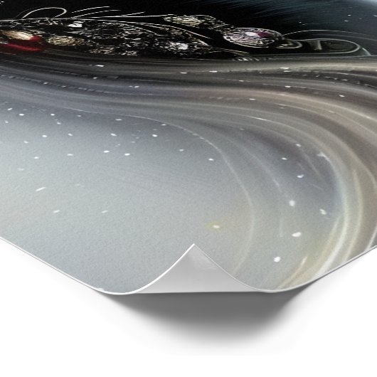 黒エレガント馬のウマ科のファンタジー ポスター (角)