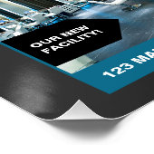 黒エレガント髪サロン（光沢のある仕上げ） ポスター (コーナー)