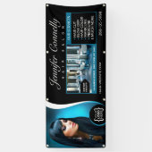 黒エレガント髪サロン、美しいサロン 横断幕 (縦)