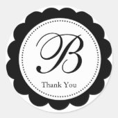 黒エレガント鱗片状モノグラム ラウンドシール (正面)