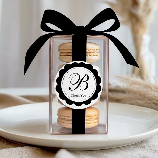 黒エレガント鱗片状モノグラム ラウンドシール