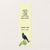 黒エレガント鳥オンブランチキャタピラーイエロー 名刺 (外部フラット)