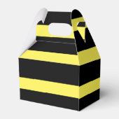 黒エレガント黄ストライプ色結婚の フェイバーボックス (裏面サイド)