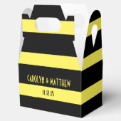 黒エレガント黄ストライプ色結婚の フェイバーボックス (オープン)