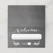 黒エレガント黒板結婚座席表 プレイスカード (外部開封)